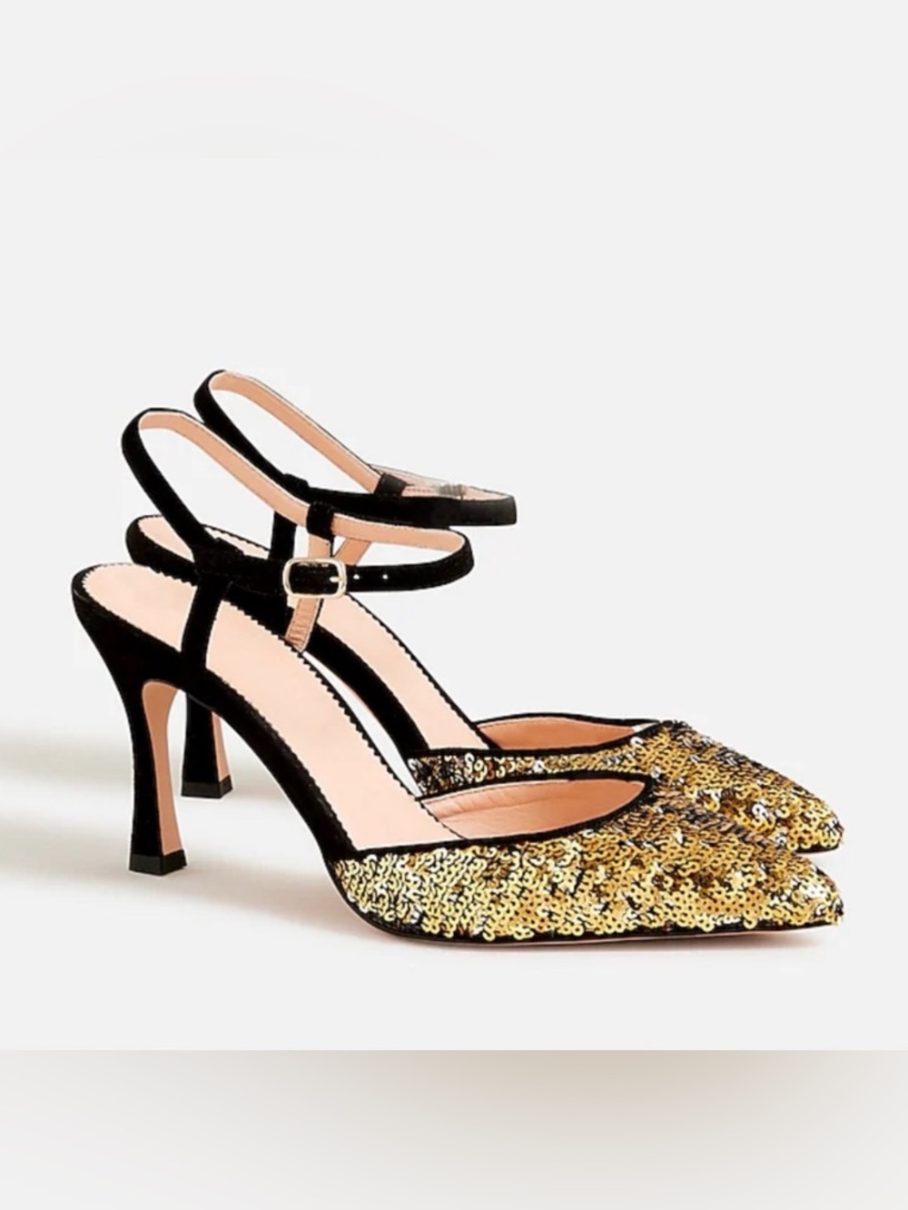 J. Crew Elsie Sequin Black Pumps